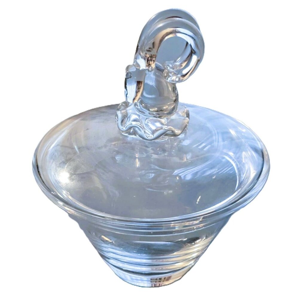 1943 Antique Steuben Rams Head Glass Signed Candy Dish (ST1000)